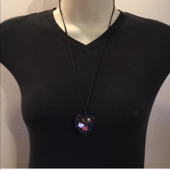 Blue Ocean Heart Necklace - Picture 6 of 8